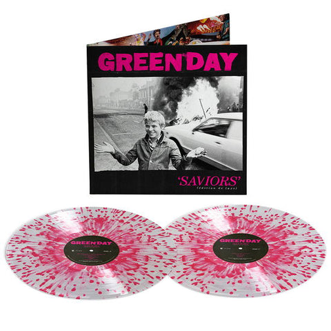 Green Day - Saviors (Deluxe Edition) - Clear/Hot Pink Splatter Vinyl LP Record