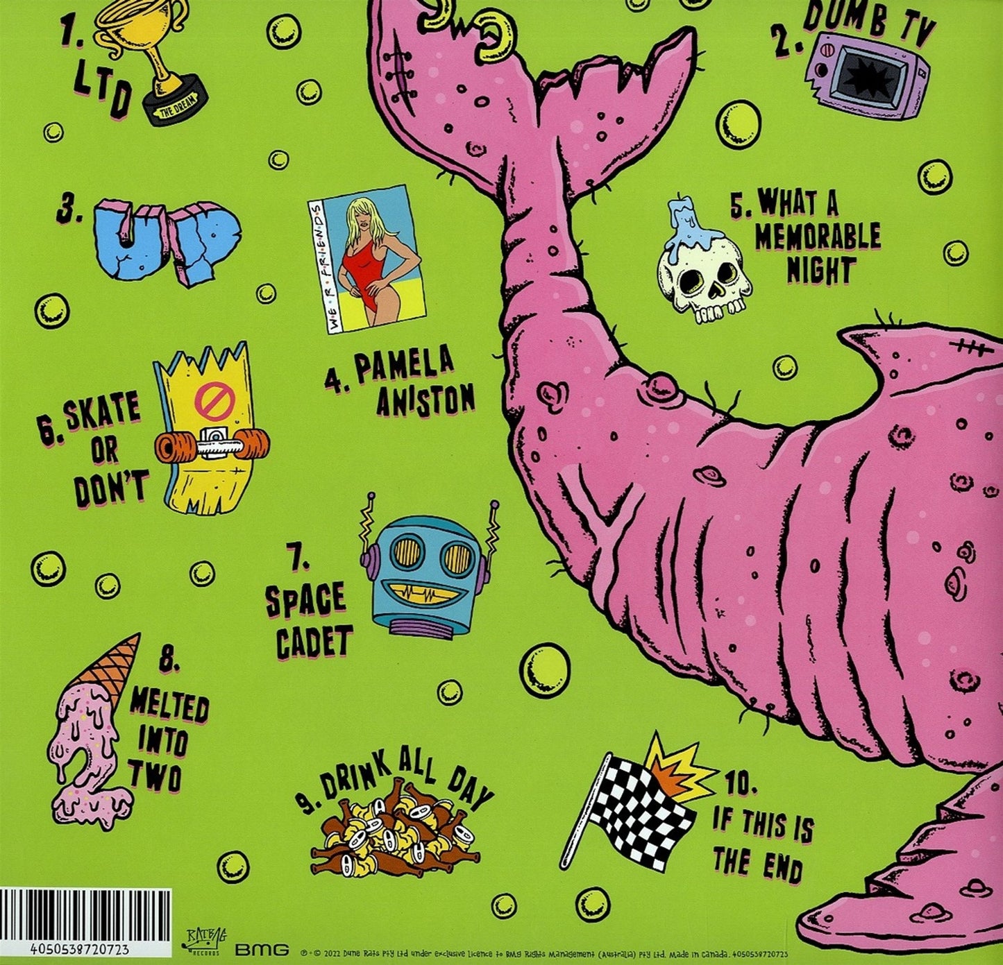 Dune Rats - Real Rare Whale - Neon Green Vinyl LP Record