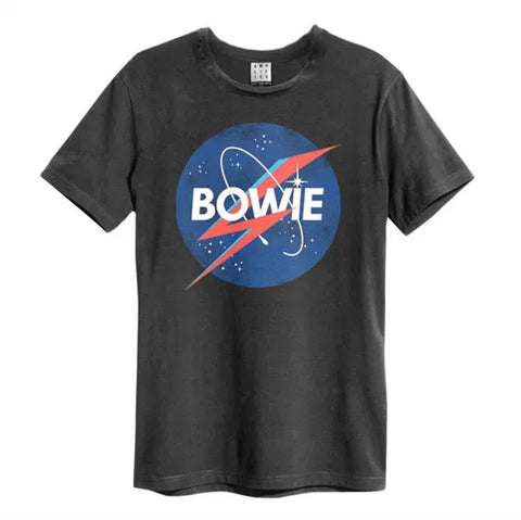 David Bowie - The Moon Amplified Vintage Charcoal - T Shirt