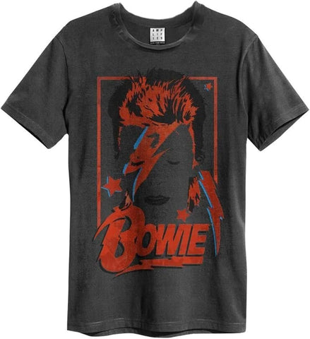 David Bowie - Aladdin Sane Amplified Vintage Charcoal - T Shirt