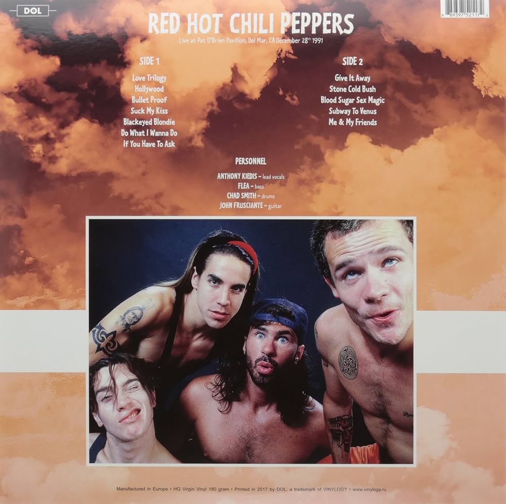 Red Hot Chili Peppers - Live At Pat O'Brien Pavilion Del Mar Ca December 28th 1991 - Red Vinyl LP Record