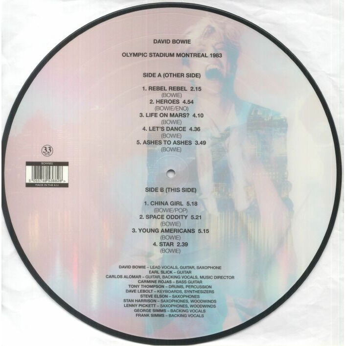 - David Bowie - Olympic Stadium, Montreal 1983 - Picture Disc Vinyl LP Record - - Vinyl Messi