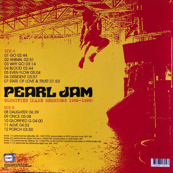 - Pearl Jam - Glorified (Rare Sessions 1992-1993) Vinyl LP Record - - Vinyl Messi