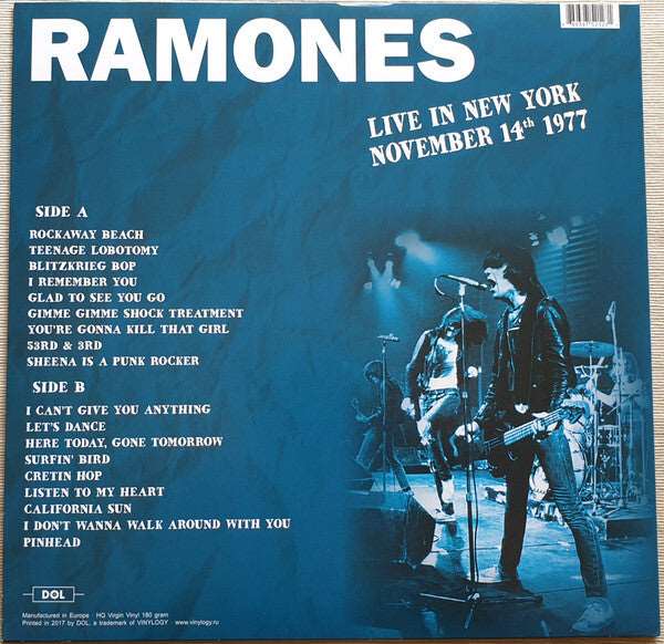 - Ramones - Live In New York November 14th 1977 - Orange Vinyl LP Record - - Vinyl Messi