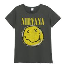 Nirvana - Worn Out Smiley Amplified Vintage Charcoal - T Shirt