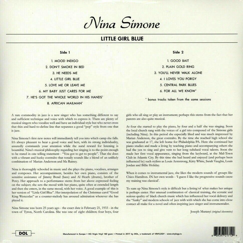 Nina Simone - Little Girl Blue - Vinyl LP Record