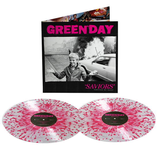 Green Day -  Saviors (Deluxe Edition) - Clear/Hot Pink Splatter Vinyl LP Record
