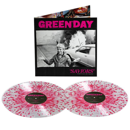 Green Day -  Saviors (Deluxe Edition) - Clear/Hot Pink Splatter Vinyl LP Record