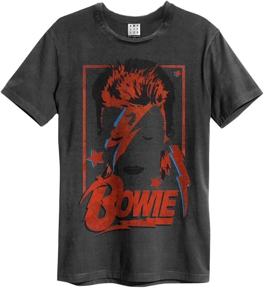 David Bowie - Aladdin Sane Amplified Vintage Charcoal - T Shirt