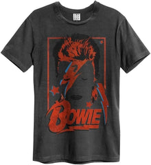 David Bowie - Aladdin Sane Amplified Vintage Charcoal - T Shirt