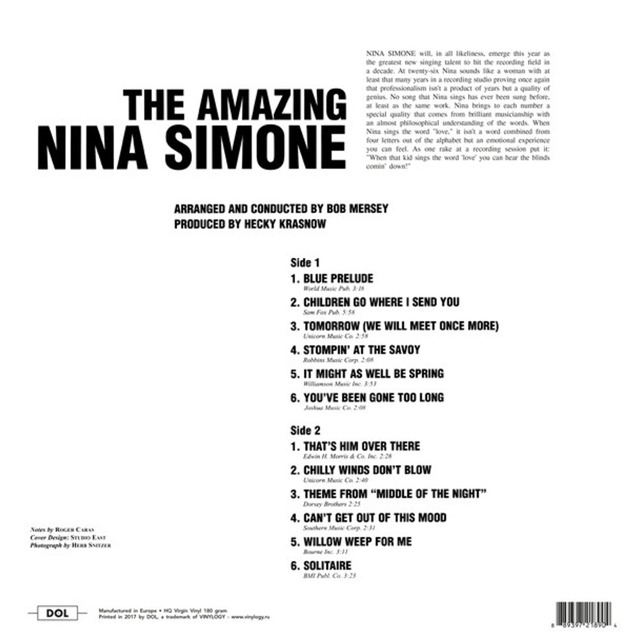 Nina Simone - The Amazing Nina Simone - Vinyl LP Record