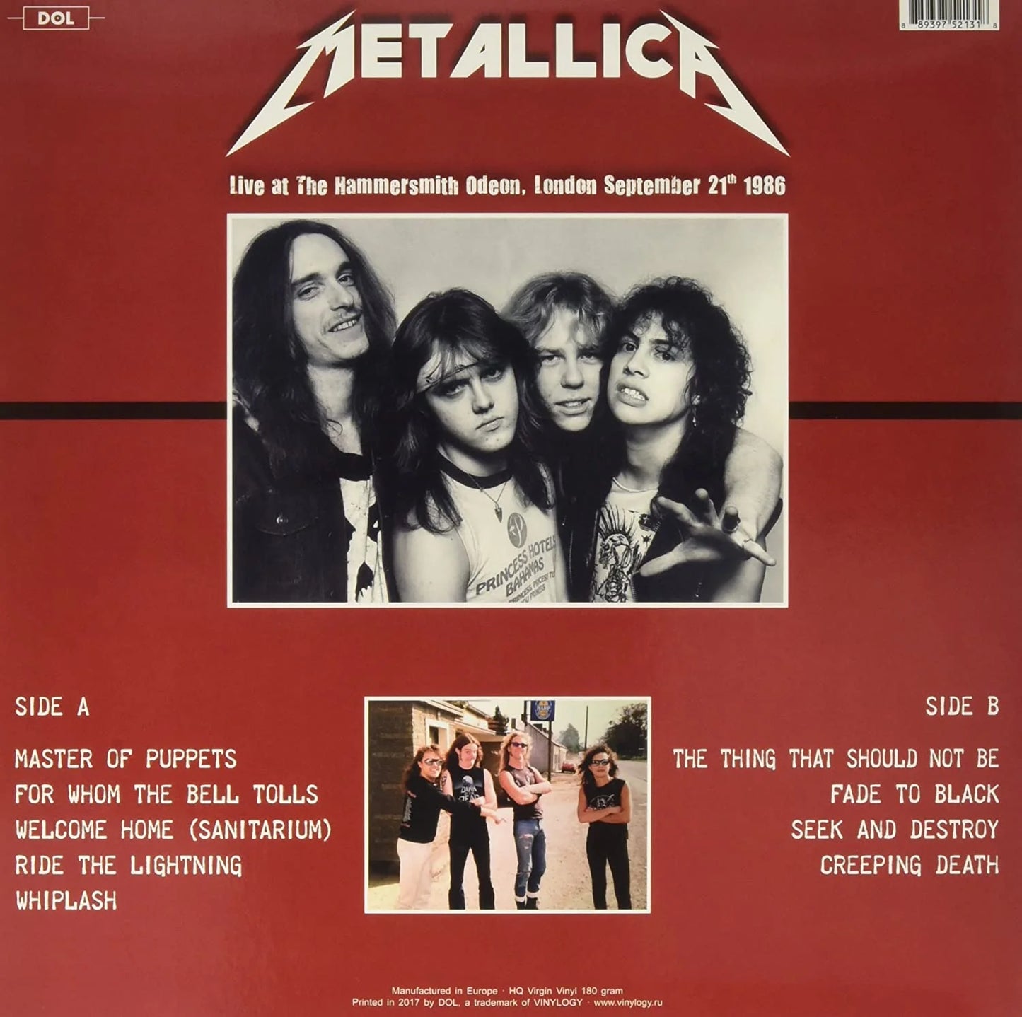 Metallica - Live At The Hammersmith Odeon London September 21th 1986 - Coloured  Vinyl LP Record