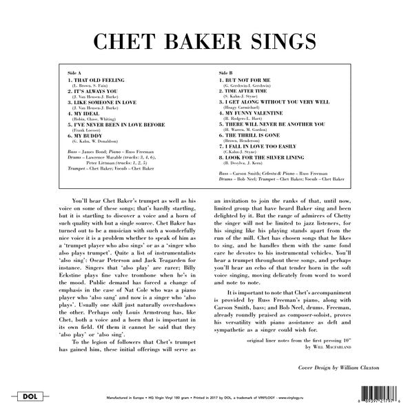  - Chet Baker - Sings Gatefold Cover Vinyl LP Record -  - Vinyl Messi 