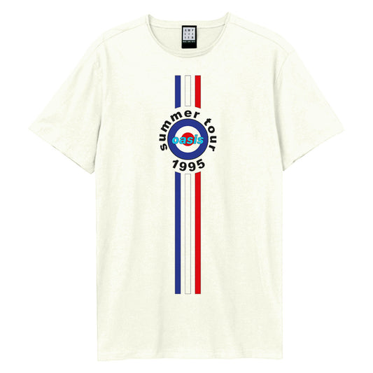 Oasis - 1995 Tour Stripes Amplified Vintage White - T Shirt